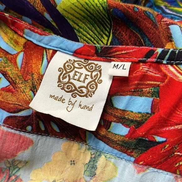 ELf Australia Bright Floral Wrap Maxi Dress size M/L - Picture 8 of 8